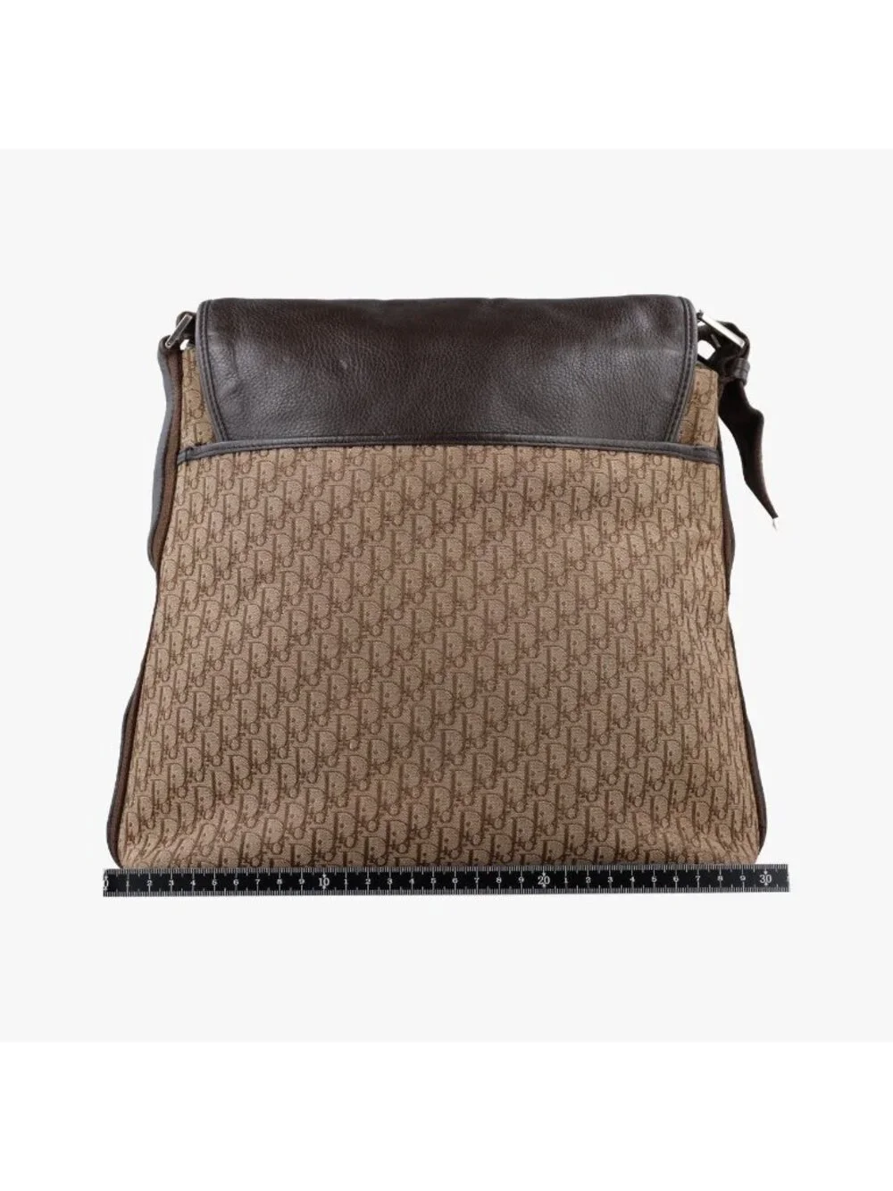 Dior Street Chic Messenger Brown Beige Jacquard Canvas Calf Leather
